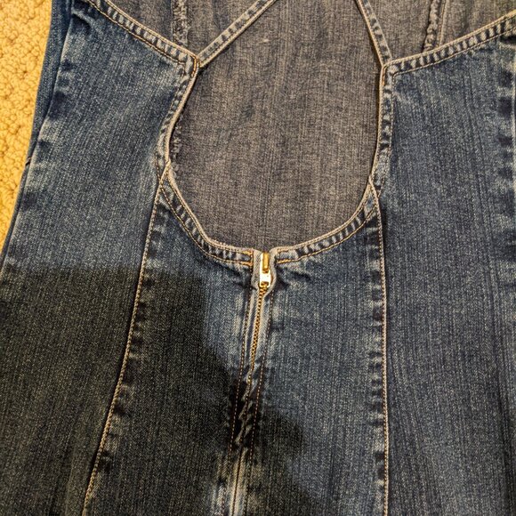 Vintage Sisley Denim Mini open back boyish sexy Dress – Made in Italy – XS - Picture 11 of 14